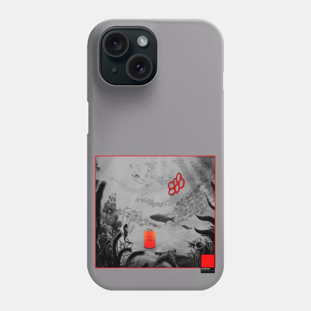 CORAL RED - black full  by COLORBLIND WorldView Phone Case by DREAM SIGNED Collection