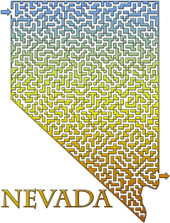 State of Nevada Colorful Maze Magnet