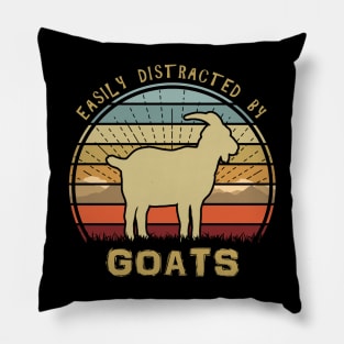 Easily Distracted By Goats Pillow