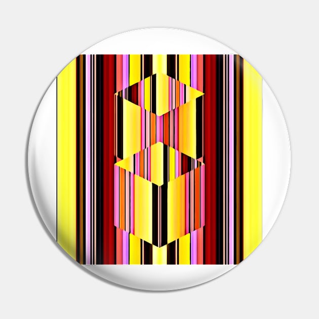 Cubes on Stripes Illusion Pin by DANAROPER