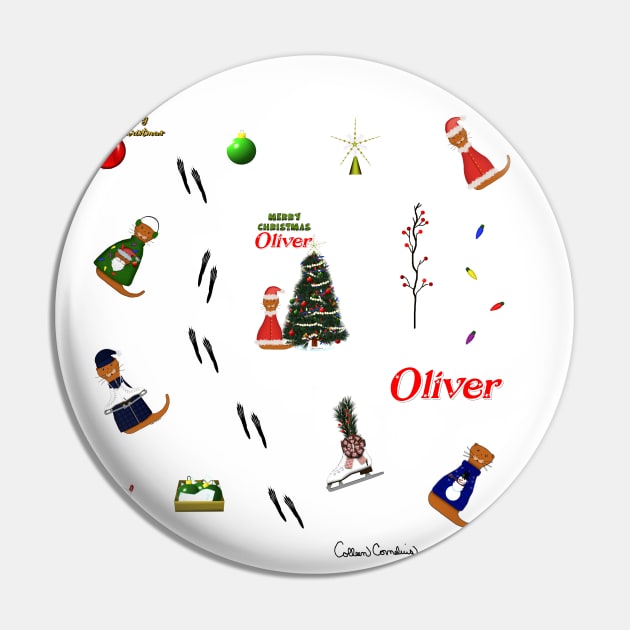 Oliver The Otter Christmas (Random Pattern) Pin by ButterflyInTheAttic