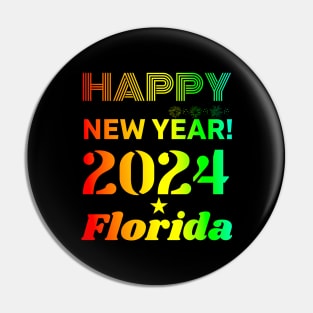 Happy New Year Florida Pin