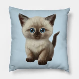 Cat-a-clysm siamese kitten Pillow