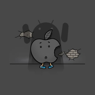 Funny Big Tech Apple Android Rivalry Cartoon T-Shirt