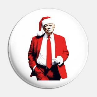 Trump in red suite as Santa Pin