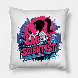 "Discovery in Action: The Lab Scientist Silhouette" Pillow