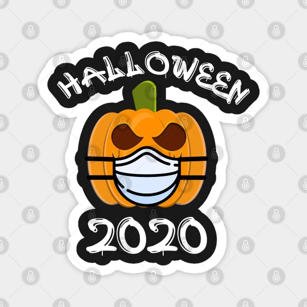 Pumpkin Wearing Mask Halloween 2020 Magnet by PlusAdore