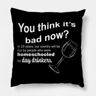 Homeschooled by Day Drinkers 2020 Humor Sarcasm Pillow