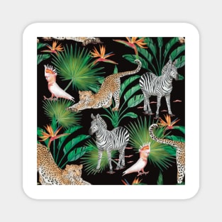 Leopard and jungle animals Magnet