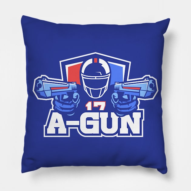 Josh Allen Buffalo Bills A-Gun Offense Pillow by Carl Cordes