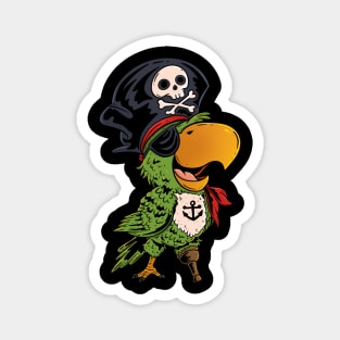 Ahoy Matey! Cute Pirate Parrot with Hat and Eyepatch Design Magnet