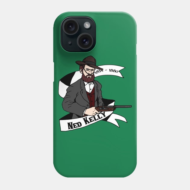 Ned Kelly (Banner) Phone Case by Australian_Bushranging