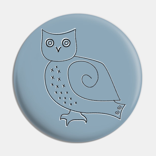 Simple Snowy Owl Line Drawing Pin by NaturalDesign