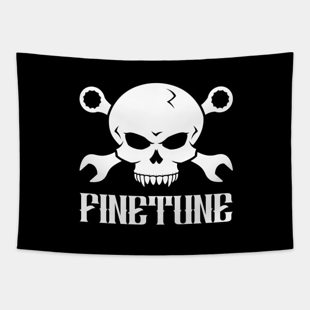 Skull 'n' Tools 2 - Finetune (white) Tapestry by GetTheCar