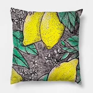 Lemons on a tree Pillow