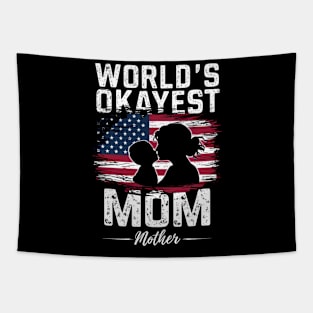 World's Okayest mama amereican Tapestry