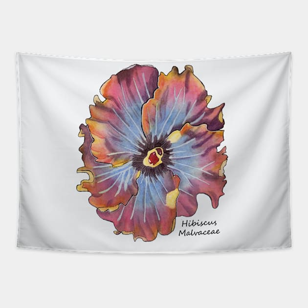 Hibiscus Flower Watercolor hibiscus malvaceae Tapestry by artsytee