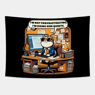 Boss Cat's Side Quests: Mastering the Art of Procrastination Tapestry