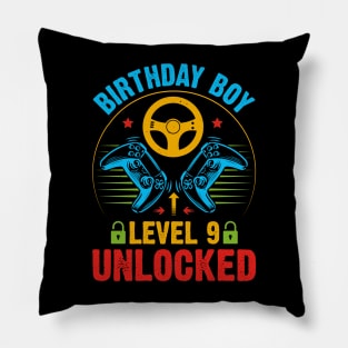 Birthday Boy Level 9 Unlocked Gamer Birthday Pillow