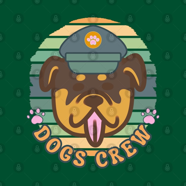 Dogs Crew Rottweiler Retro Design by Art by Biyan