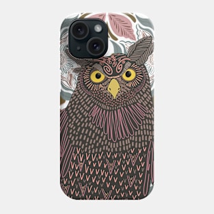 Decorated Great Horned Owl Phone Case