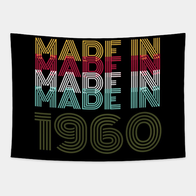 60 th Birthday Celebration Gift Retro Vintage Tapestry by samkey