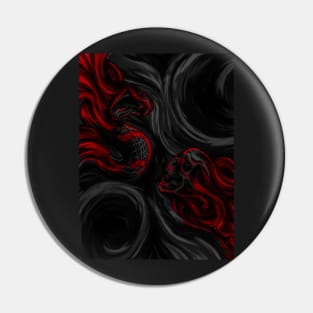 Skull & Snake (dark red) Pin