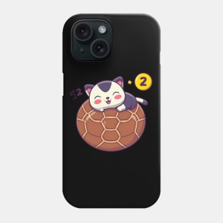 Cute cat sleeping on a football Phone Case