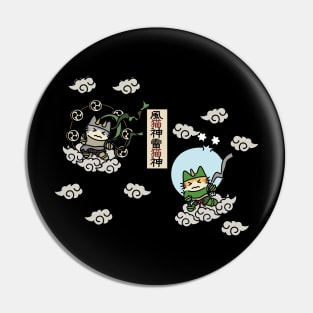 Fujin Cat God and Raijin Cat God Pin