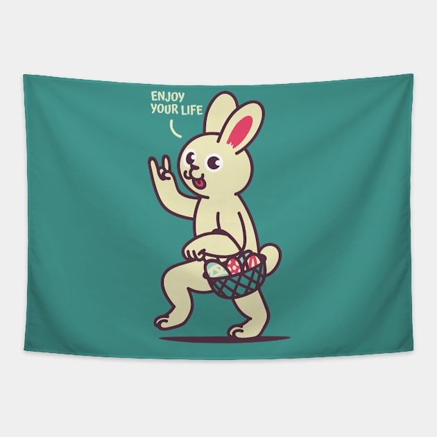 Bunny Collect Eggs Tapestry by rarpoint