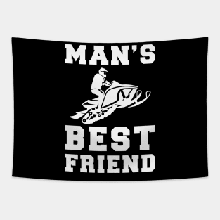 snowmobile Man's best friend tee tshirt Tapestry