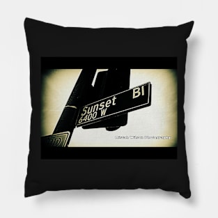 Sunset Boulevard2, Hollywood, California by Mistah Wilson Pillow