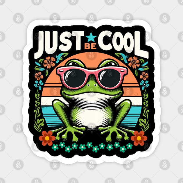 Just Be Cool - Cool Cute Frog Magnet by JessArty