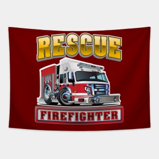 Cartoon Fire Truck Tapestry