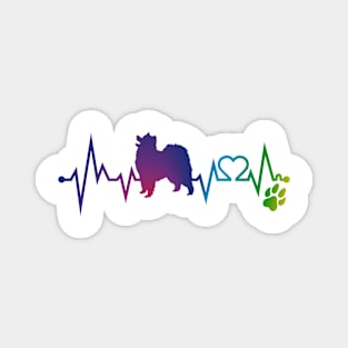 Samoyed  Colorful Heartbeat, Heart & Dog Paw Magnet