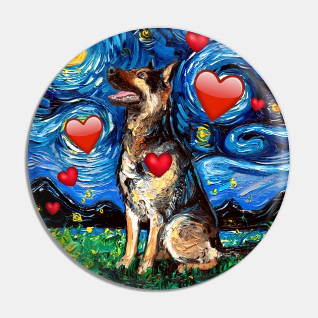 German Shepherd Night 2 Pin by sagittariusgallery