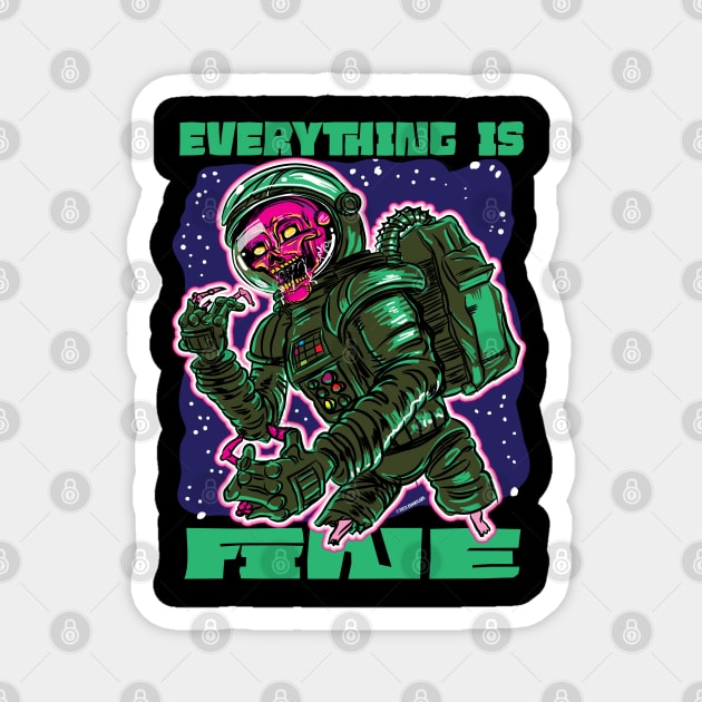 Everything is Fine Zombie Astronaut Magnet by eShirtLabs