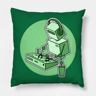 Robot Playing Drum Machine Pillow