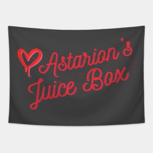 Astarions Juice Box red text and heart Tapestry