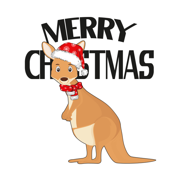 Australian Christmas Cute Kangaroo by Foxxy Merch