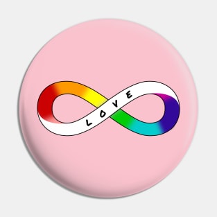 Love Neurodiversity - Rainbow Infinity Symbol for Actually Autistic Neurodivergent Pride Asperger's Autism ASD Acceptance & Support Pin