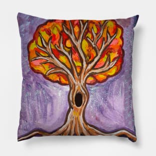 Autumn Fall Tree Painting Pillow