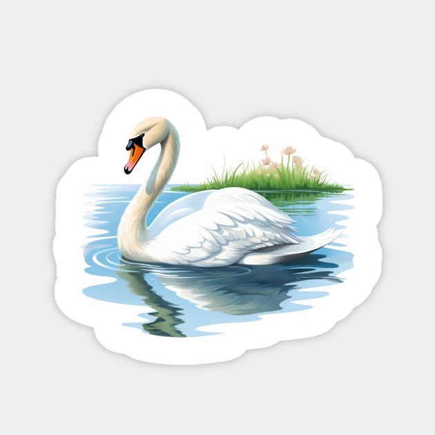 White Swan Magnet by zooleisurelife