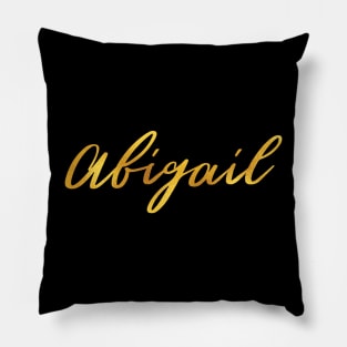 Abigail Name Hand Lettering in Gold Letters Pillow