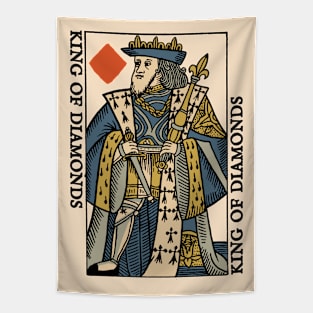 Vintage Character of Playing Card King of Diamonds Tapestry