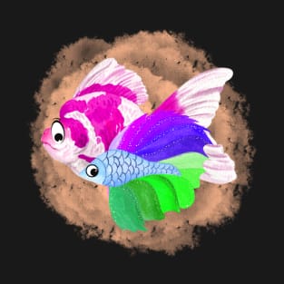 Siamese fighting fish and goldfish T-Shirt