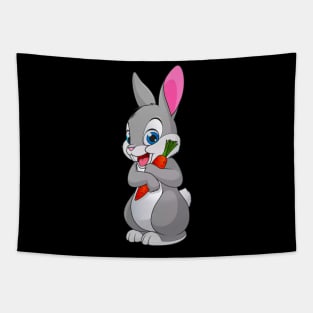 Carrot Delight - Adorable Bunny Holding a Carrot Tapestry