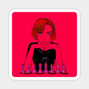 beth harmon the queen in gambit chess player ecopop art Magnet