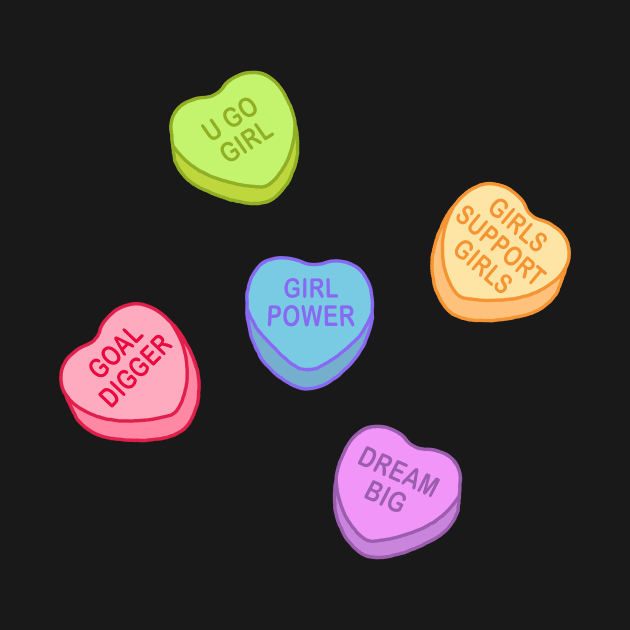 Conversation Hearts - Girl Power - Sticker Pack - Valentines Day by NOSSIKKO