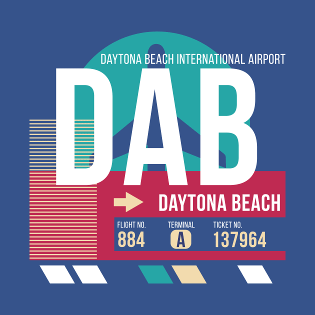 Daytona Beach, Florida (DAB) Airport Code Baggage Tag by SLAG_Creative